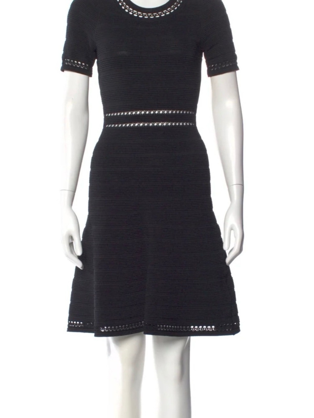 Sandro Black Short-Sleeve Knit Mini Dress size S